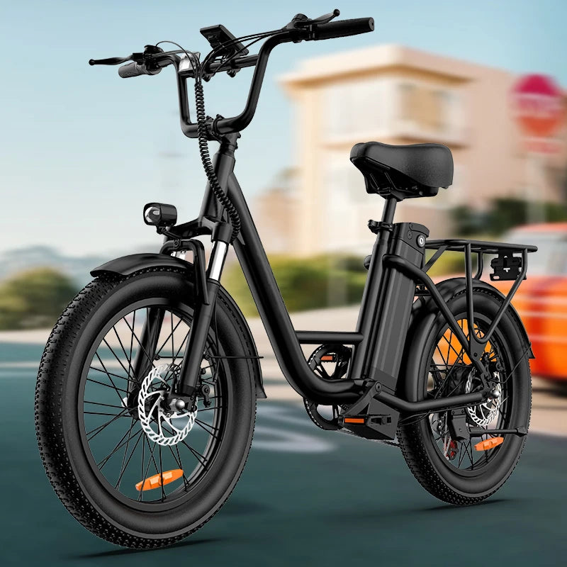 Electric bike URLIFE E20 Peak 1000W, removable battery 48V 13Ah, top speed 45 km/h, wide tires 20 ''x 3'', 7 speeds, double disc brakes, suburban Electric bike.
