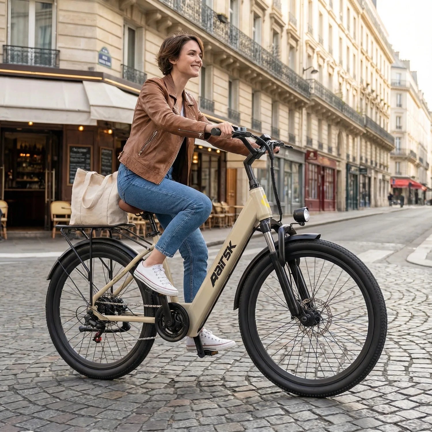 Electric bike Aairsk SU7 24 "Urban-range not 60KM from motor W battery 36V 13Ah front shock-shock-shock, daily comfort and reliability