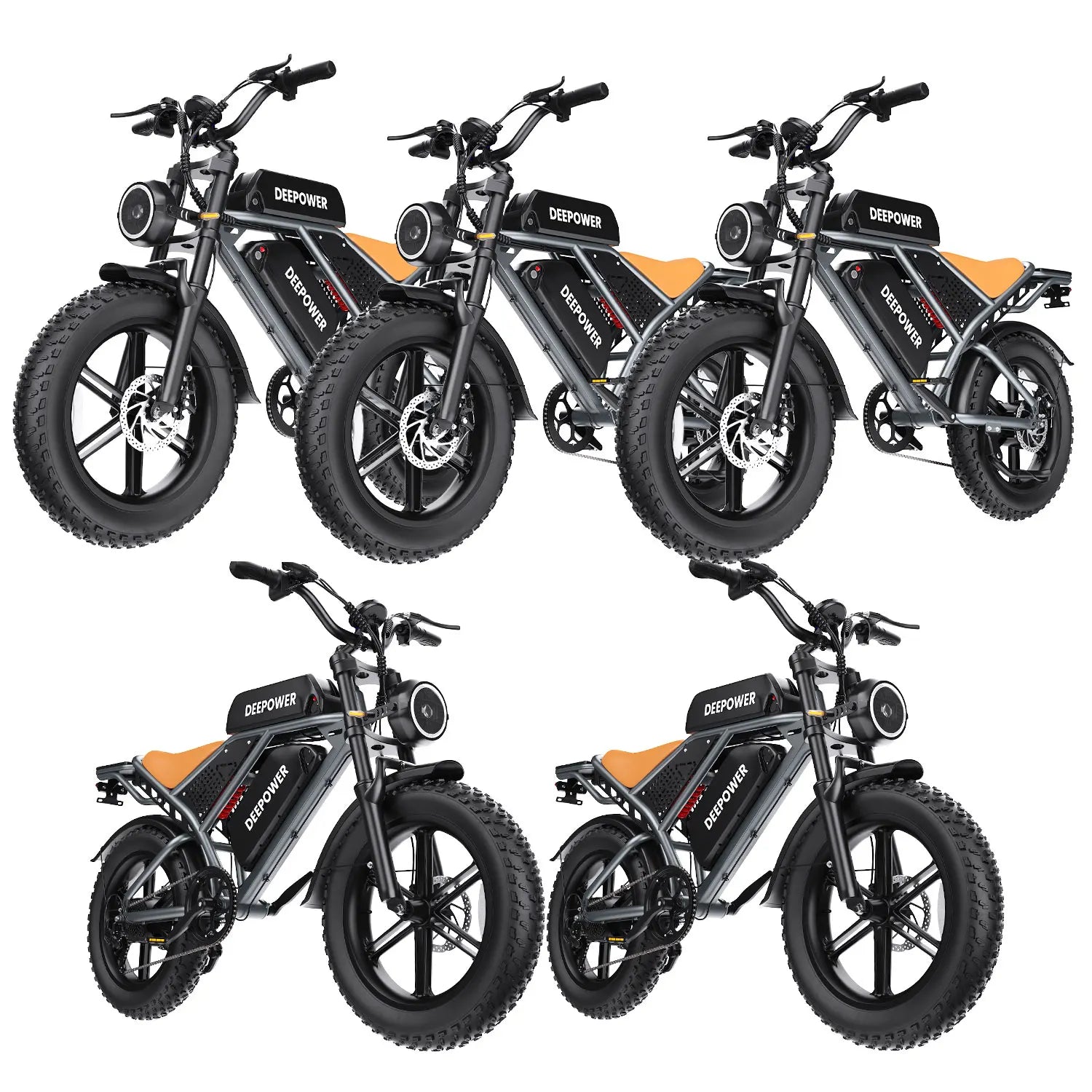 DEEPOWER S7 20" Electric Bike for Comuting, 200km Range, 250W, 48V 20Ah Battery, Speed 25 km/h, 7 Gears, Disc Brakes E-bike, Electric bicycles for food delivery