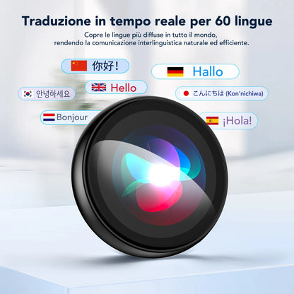 Z01 Next-Gen AI Wireless Translator & Companion-No Wi-Fi Required | Smart Assistant with real-time translation in 60 languages, visual interaction, integrated background picture & Everyday Companion