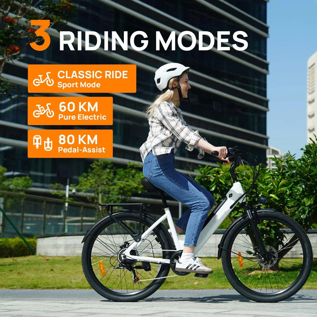 Suburban Electric bike Urlife E26, 26 inch, removable battery 36V 13Ah, 32 km/h, Electric bike for adults, commuting