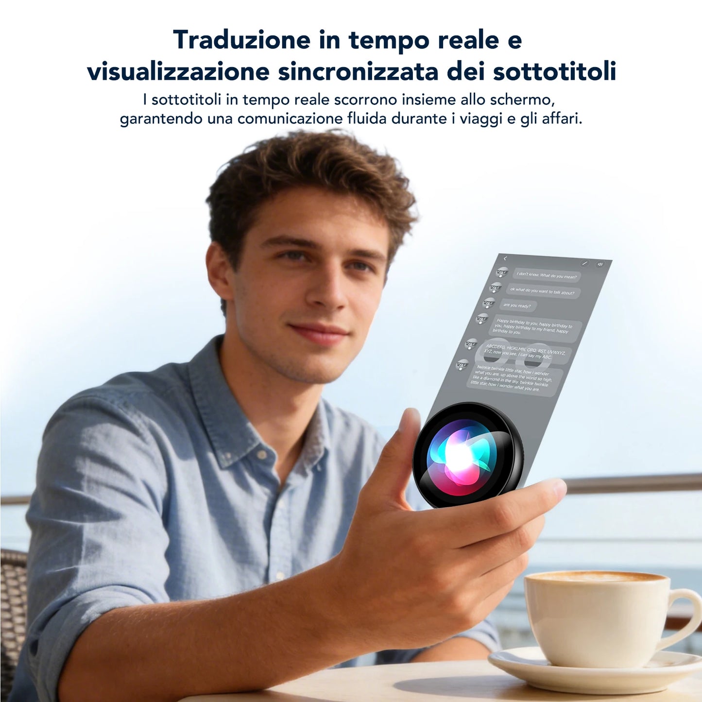 Z01 Next-Gen AI Wireless Translator & Companion-No Wi-Fi Required | Smart Assistant with real-time translation in 60 languages, visual interaction, integrated background picture & Everyday Companion