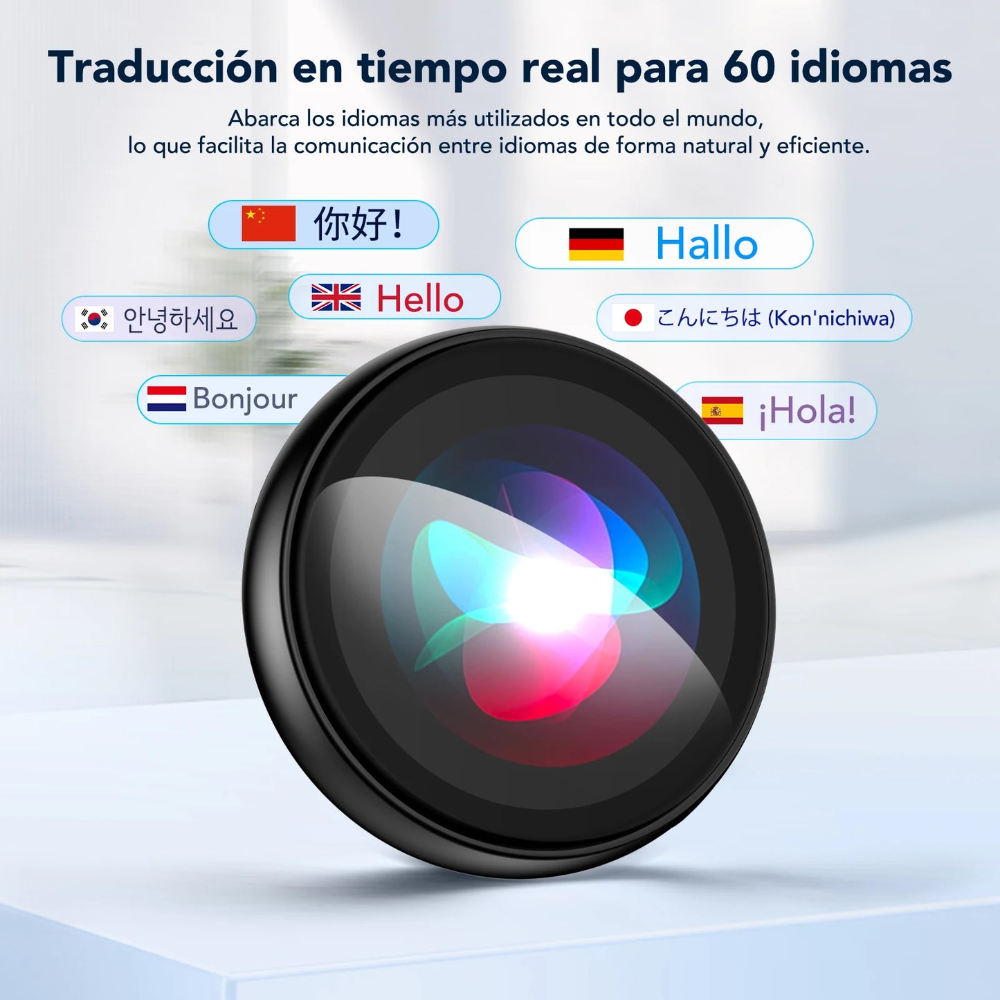 Z01 Next-Gen AI Wireless Translator & Companion-No Wi-Fi Required | Smart Assistant with real-time translation in 60 languages, visual interaction, integrated background picture & Everyday Companion