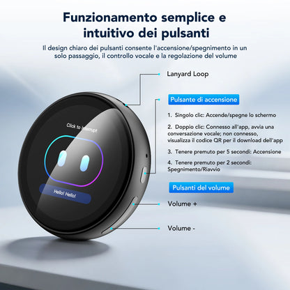 Z01 Next-Gen AI Wireless Translator & Companion-No Wi-Fi Required | Smart Assistant with real-time translation in 60 languages, visual interaction, integrated background picture & Everyday Companion