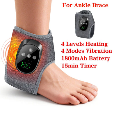 Electric Foot Heat Massager Hot Compress Vibration Health Care Ankle Massage Wrap for Joint Protection Ankle Support Brace