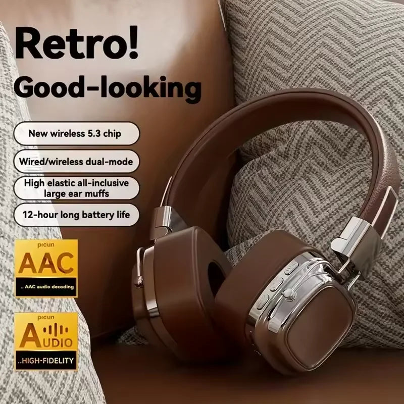 5.3 Foldable Wireless Bluetooth Headsets Headset Gamer Choice Retro Over Ear Headphones DJ Stereo Sounds Bluetooth