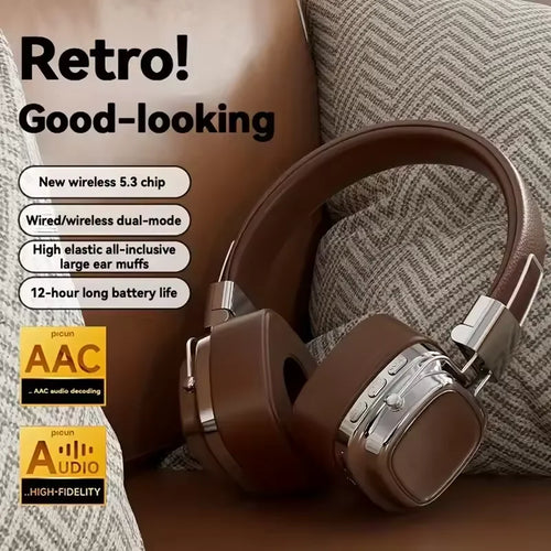5.3 Foldable Wireless Bluetooth Headsets Headset Gamer Choice Retro Over Ear Headphones DJ Stereo Sounds Bluetooth
