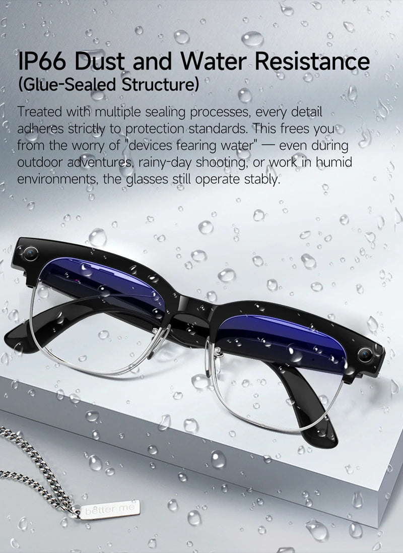 4K HD Upgrade Smart Glasses With Camera Video Recording AI Photo Recognition Bluetooth Call Translation Voice Sunglasses Men