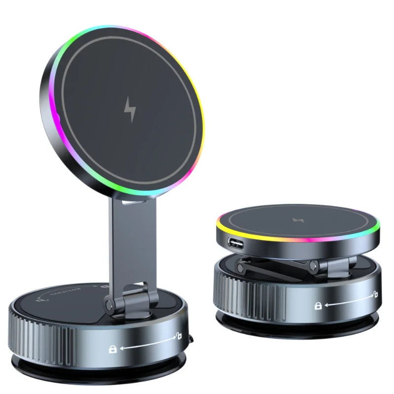 Magnetic Wireless Charger Car Phone Holder Mount 360 degree