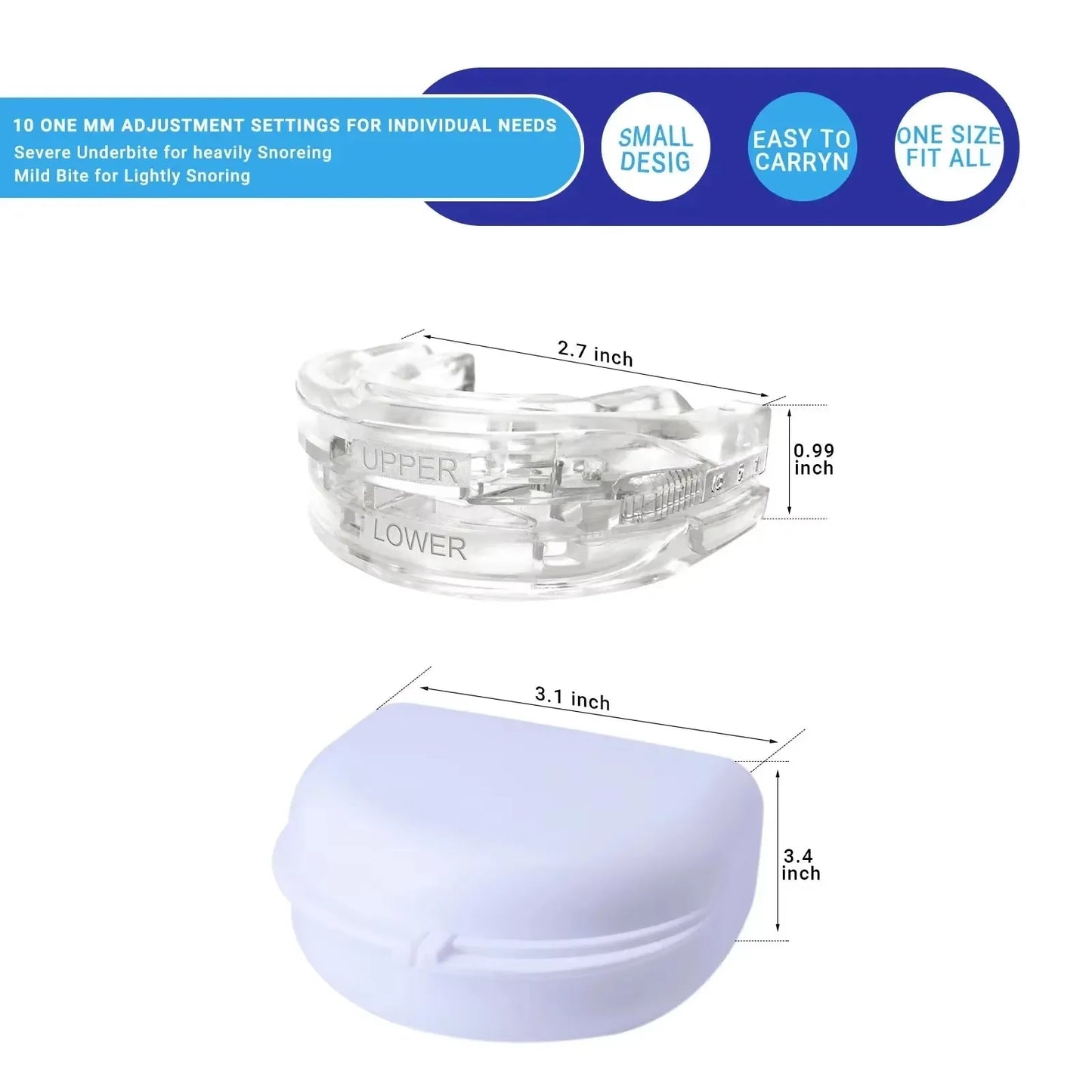 1/2/3/4/5Pcs,Anti-Snoring Teeth Bruxism Mouthguard Improves Sleep Teeth Bruxism Sleep and Apnea Snoring Device Stops Snoring