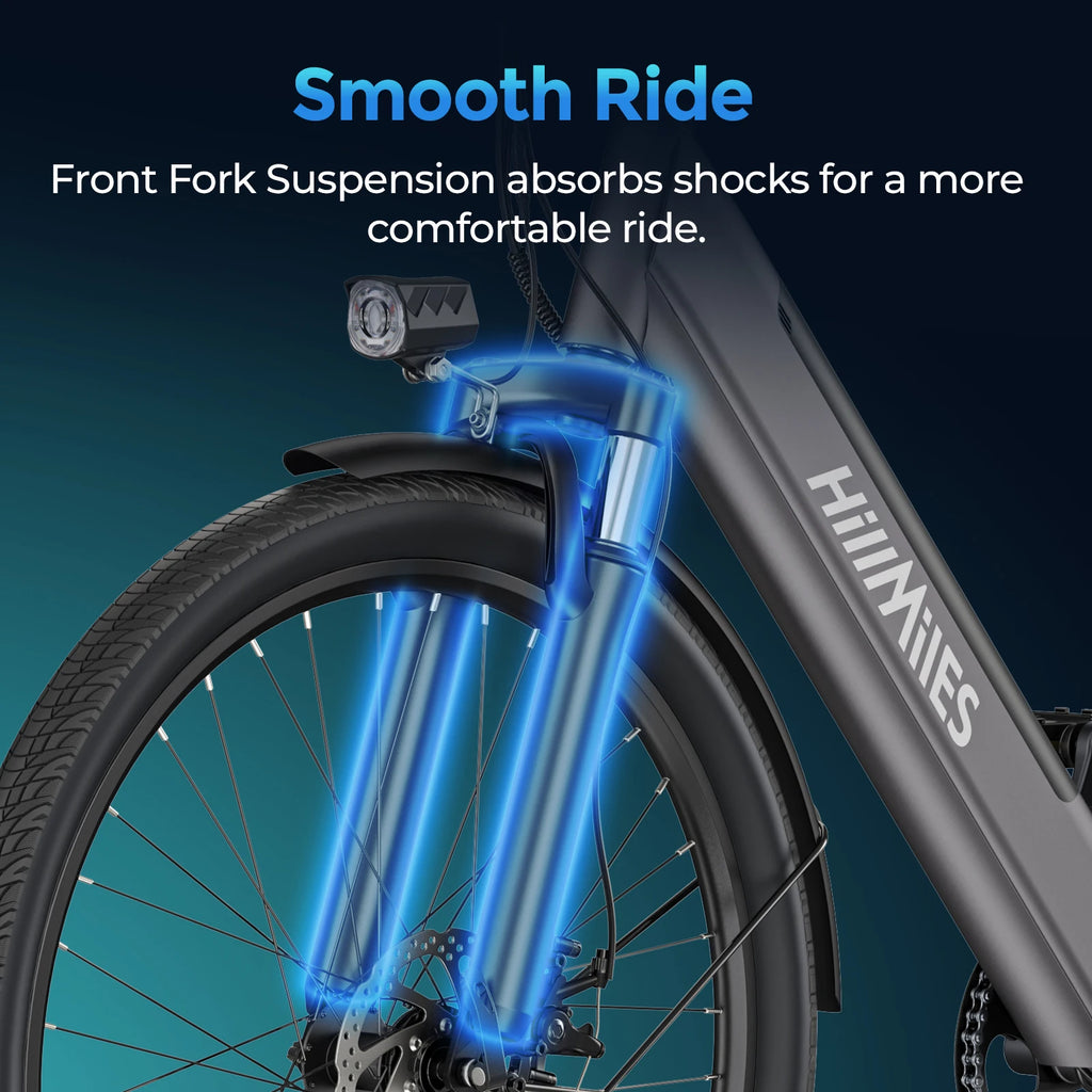 MileCity 1 26-Inch Step-Through Electric Bike, E-Bike with 120km Range, 250W Motor, 36V 13Ah Battery, 25km/h Top Speed, 7-Speed Gear Shift, Disc Brakes, Urban Commuter Electric Bicycle, Shipped from Italy