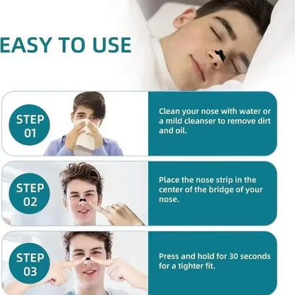 Anti Snoring Nose Patch Set Extra Strength Nasal Strips Better Breathing Non-Invasive Easier Breath Sleep Aid Decive