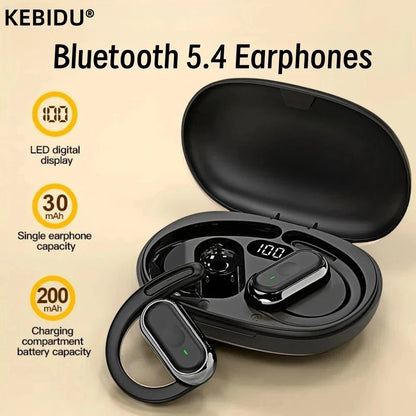 Bluetooth 5.4 Earphones IPX7 Waterproof 20Hrs Wireless Headphones with ENC Noise Cancelling Mic Deep Bass For Sports Workout Gym