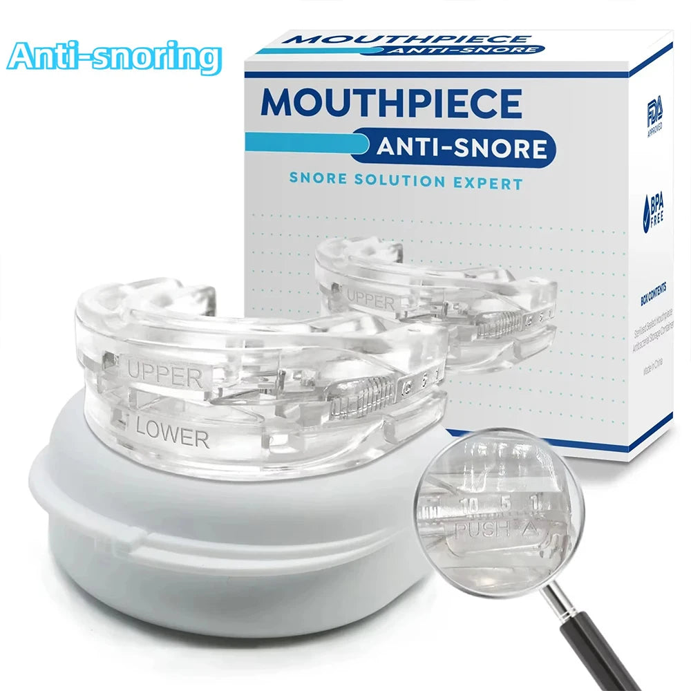 1/2/3/4/5Pcs,Anti-Snoring Teeth Bruxism Mouthguard Improves Sleep Teeth Bruxism Sleep and Apnea Snoring Device Stops Snoring