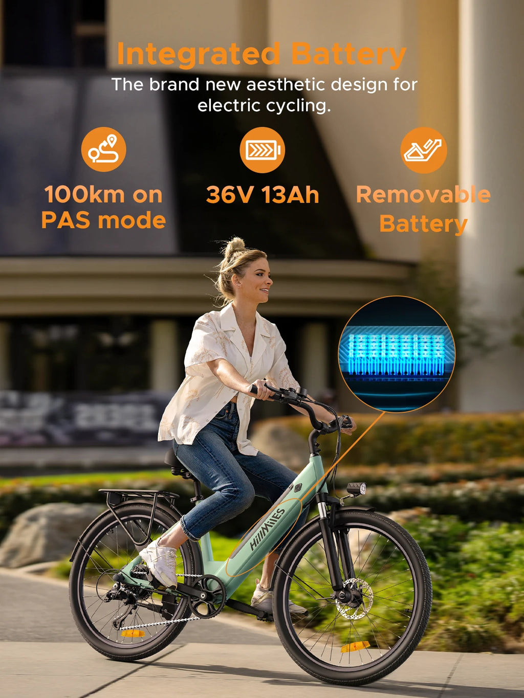 ENGWE MileCity 1 26 "E-Bike for Urban Commute, 120km Range, 250W Motor, 36V 13Ah Battery, Speed 25 km/h, 7 Gears, Disc Brakes