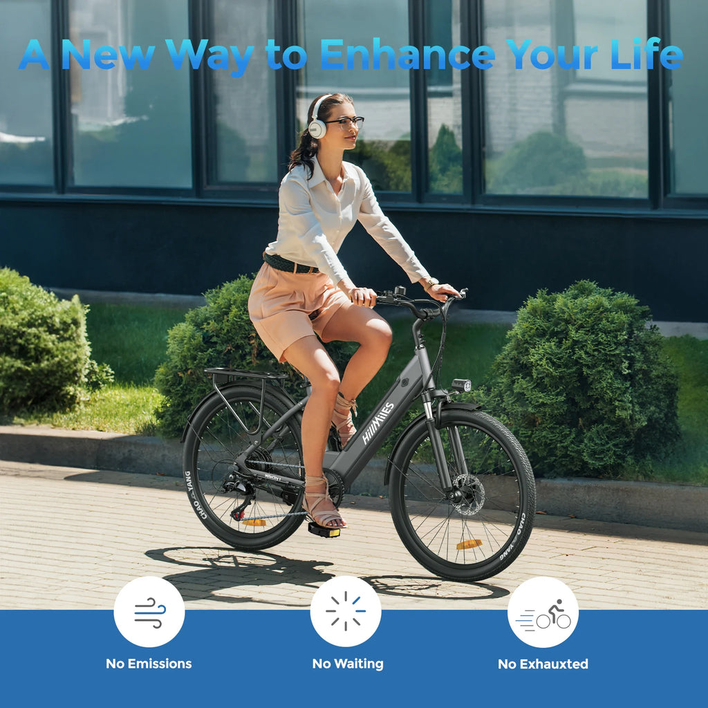 Electric bike City 1, 26-inch step-through electric bike, E-bike with a range of 120 km, 250W motor, 36V 13Ah battery, 25 km/h top speed, 7-speed gears, disc brakes, electric bike for urban commuting, shipped from Italy