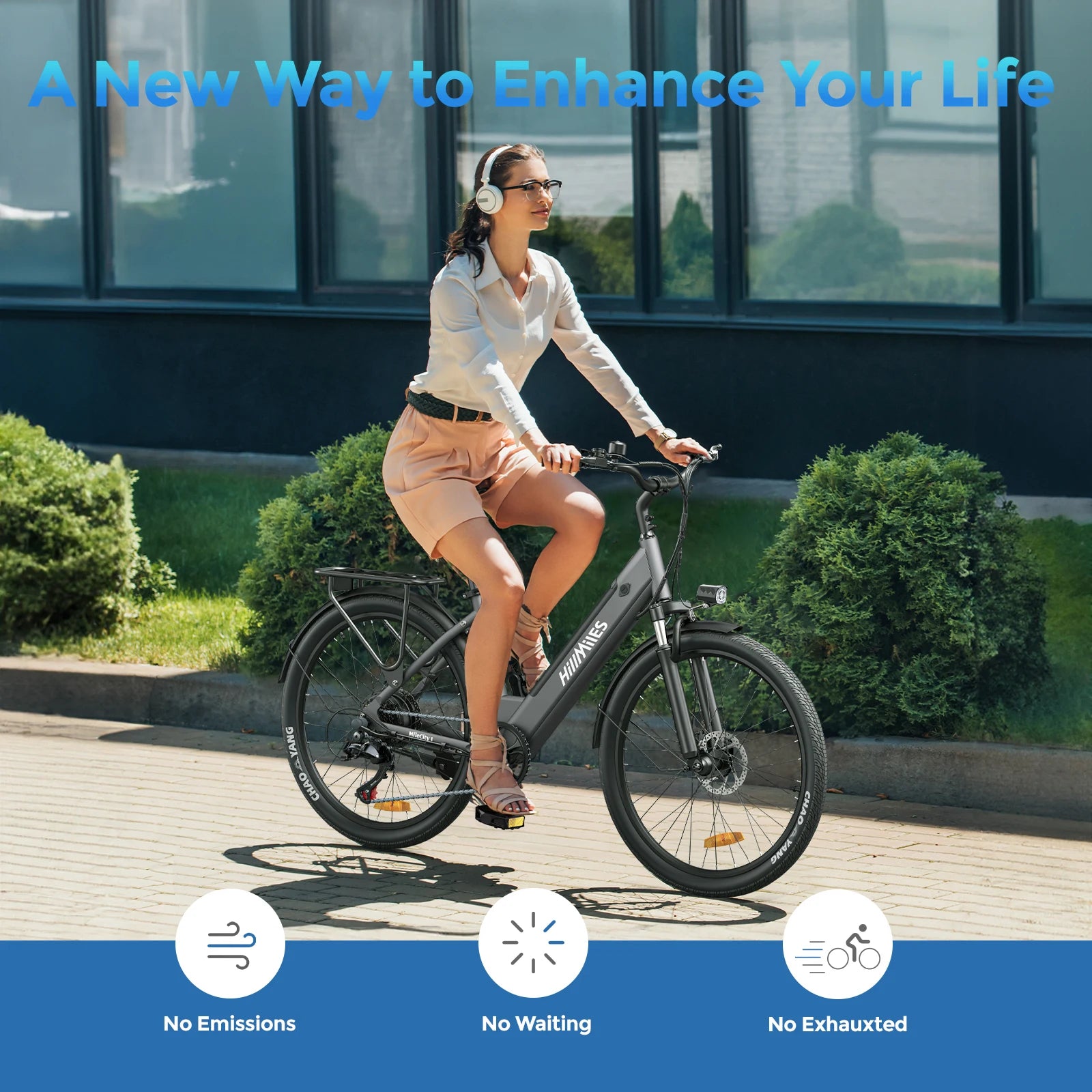 Electric bike City 1, 26-inch step-through electric bike, E-bike with a range of 120 km, 250W motor, 36V 13Ah battery, 25 km/h top speed, 7-speed gears, disc brakes, electric bike for urban commuting, shipped from Italy