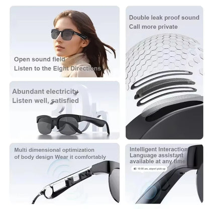 Lenovo 8K 1800MP AI Smart Glasses Hands-Free Calling AI Translation AI Chat Logging Music Playback Men Women Smart Sunglasses