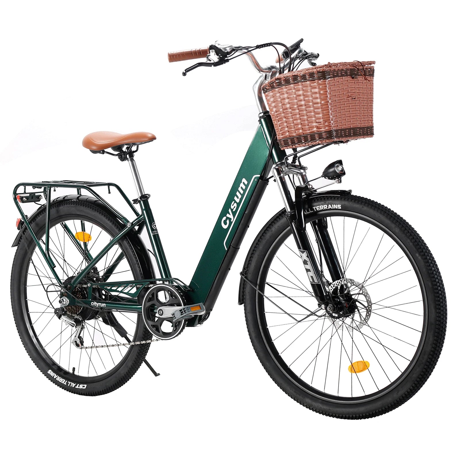CYSUM Cityrun 26" Commuter Electric Bicycle, City E-bike, Women's Low-profile Electric Bike, 36V 10Ah Non-removable Li-battery, Range 70-90km