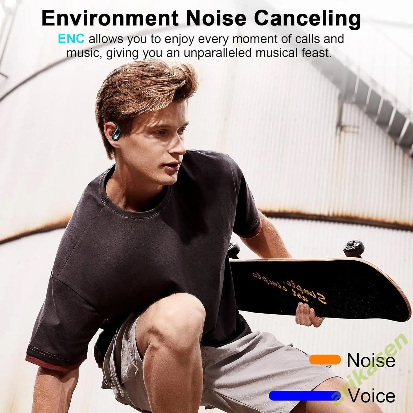 75Hrs Bluetooth 5.3 Earphones IP7 Waterproof Wireless Headphones with ENC Noise Cancelling Mic Deep Bass For Sports Workout Gym