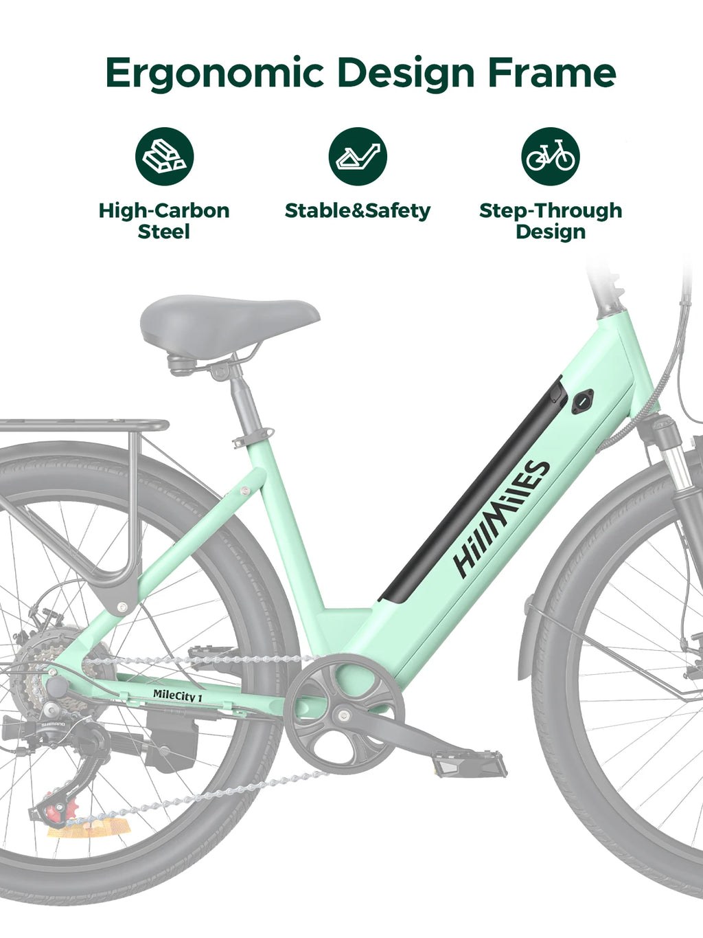 ENGWE MileCity 1 26 "E-Bike for Urban Commute, 120km Range, 250W Motor, 36V 13Ah Battery, Speed 25 km/h, 7 Gears, Disc Brakes