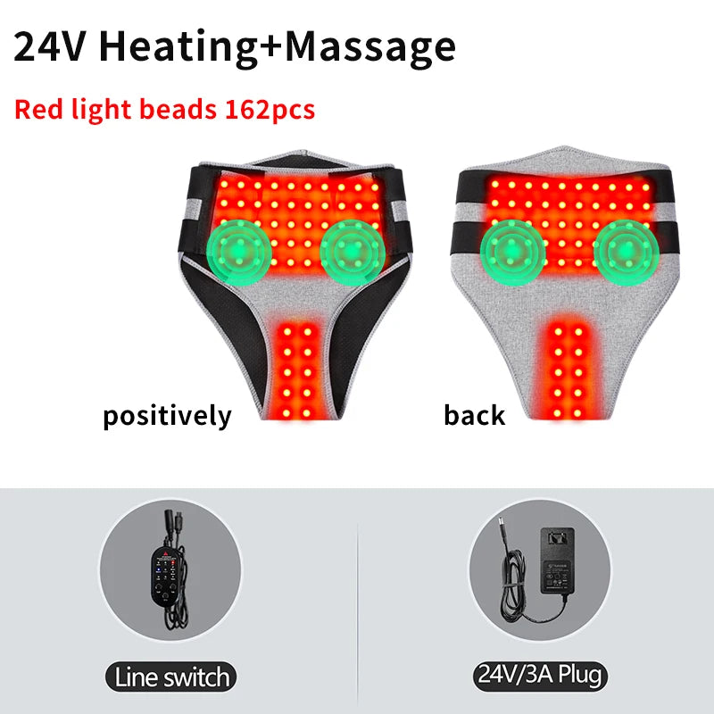 660Nm Red Light Heating Pad 162 Led Abdominal Massage Relieve Abdominal Pain Cold Uterus Menstrual Cramps Warm Care Support