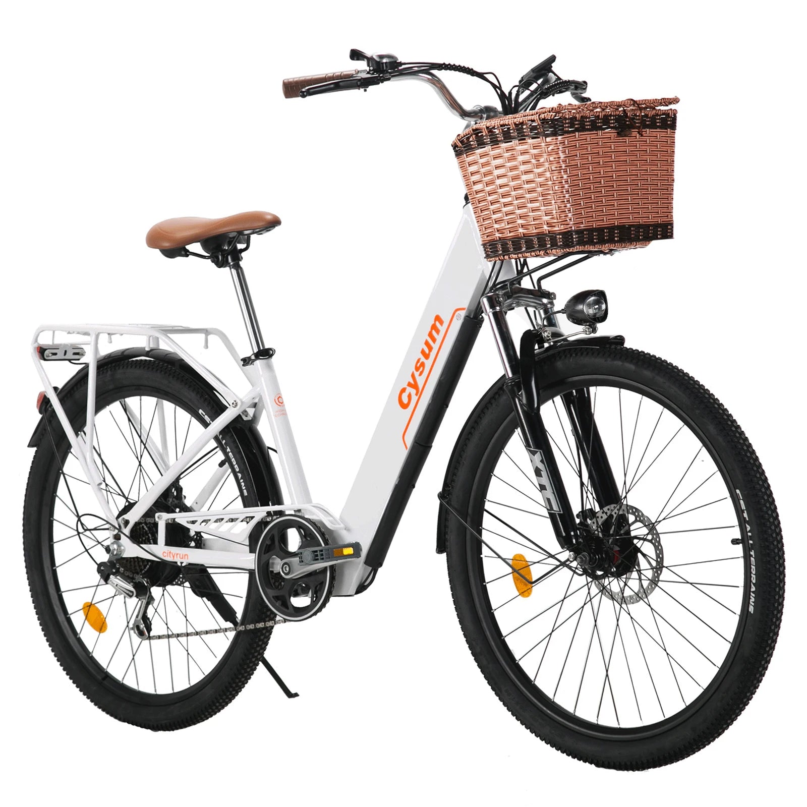CYSUM Cityrun 26" Commuter Electric Bicycle, City E-bike, Women's Low-profile Electric Bike, 36V 10Ah Non-removable Li-battery, Range 70-90km