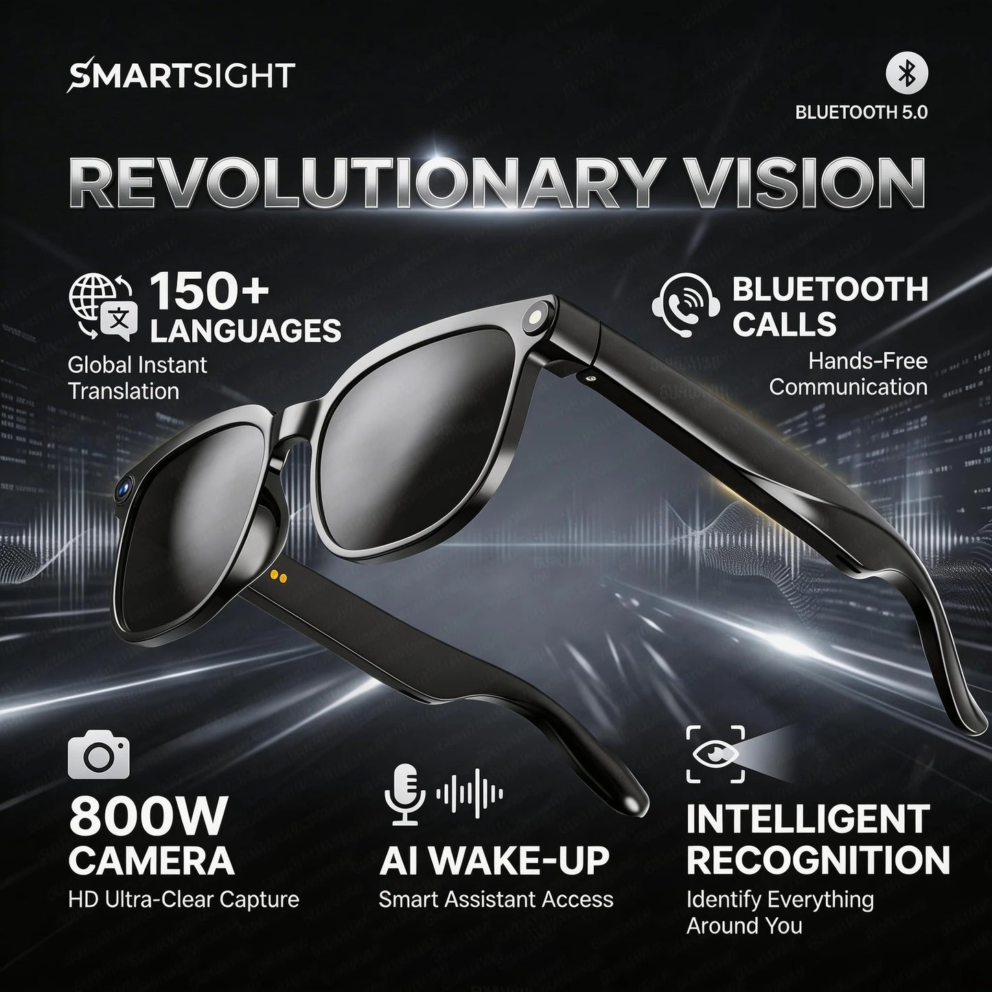 2026 4K 8MP Smart Glasses Men HD Camera 150+Language Translation ChatGPT WIFI Video Recording Bluetooth CallAudio Glasses Women