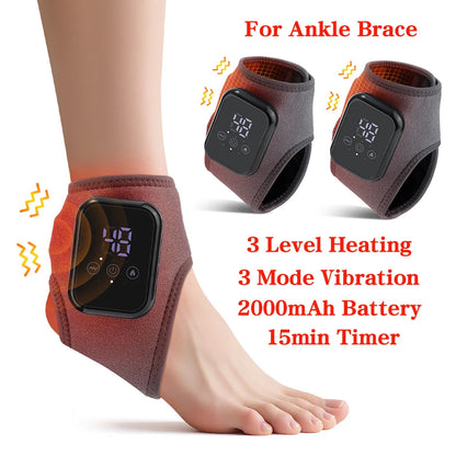 Electric Foot Heat Massager Hot Compress Vibration Health Care Ankle Massage Wrap for Joint Protection Ankle Support Brace