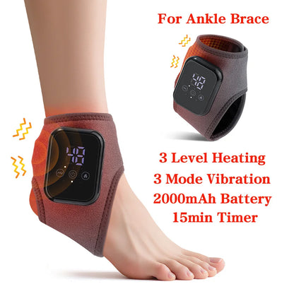 Electric Foot Heat Massager Hot Compress Vibration Health Care Ankle Massage Wrap for Joint Protection Ankle Support Brace