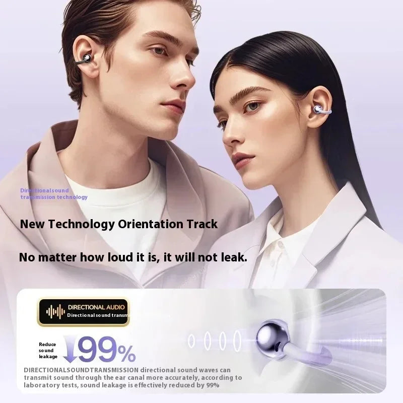 Wireless Bluetooth Clip-on Earbuds Led Display Headphones