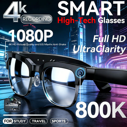 4K HD Upgrade Smart Glasses With Camera Video Recording AI Photo Recognition Bluetooth Call Translation Voice Sunglasses Men