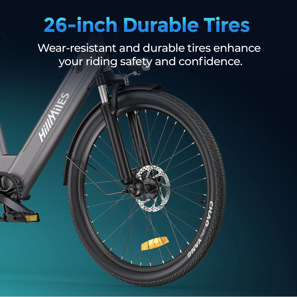 MileCity 1 26-Inch Step-Through Electric Bike, E-Bike with 120km Range, 250W Motor, 36V 13Ah Battery, 25km/h Top Speed, 7-Speed Gear Shift, Disc Brakes, Urban Commuter Electric Bicycle, Shipped from Italy