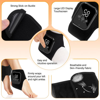 Electric Foot Heat Massager Hot Compress Vibration Health Care Ankle Massage Wrap for Joint Protection Ankle Support Brace