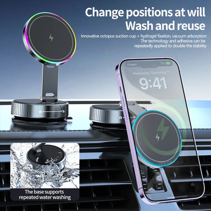 Magnetic Wireless Charger Car Phone Holder Mount 360 degree