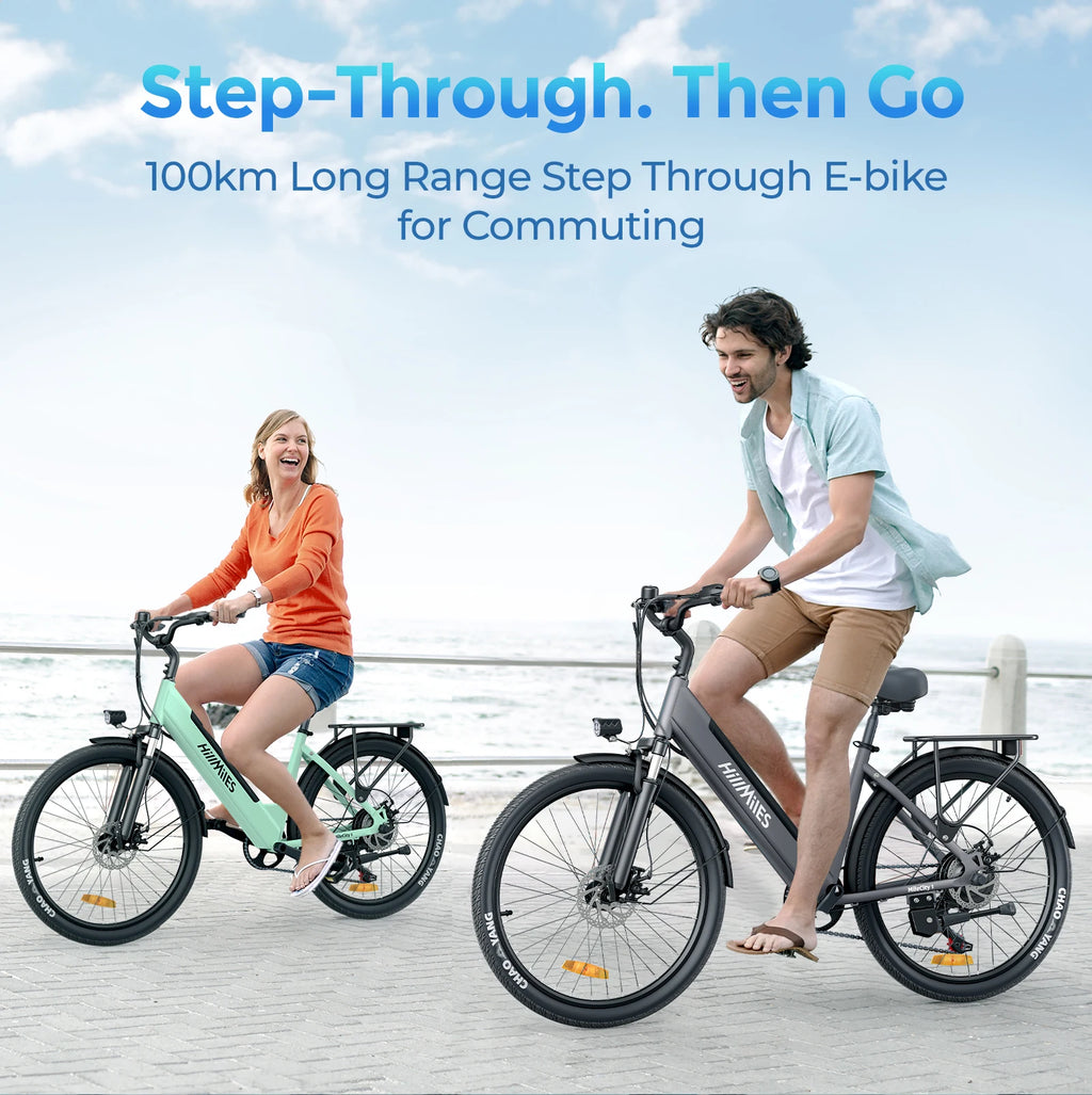 MileCity 1 26-Inch Step-Through Electric Bike, E-Bike with 120km Range, 250W Motor, 36V 13Ah Battery, 25km/h Top Speed, 7-Speed Gear Shift, Disc Brakes, Urban Commuter Electric Bicycle, Shipped from Italy