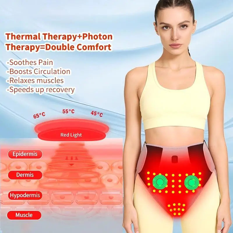 660Nm Red Light Heating Pad 162 Led Abdominal Massage Relieve Abdominal Pain Cold Uterus Menstrual Cramps Warm Care Support
