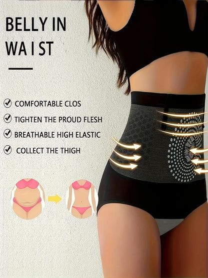 High Waist Tummy Control Shapewear Panties for Women Seamless Body Shaping Underwear Abdomen Slimming Breathable Stretch Briefs
