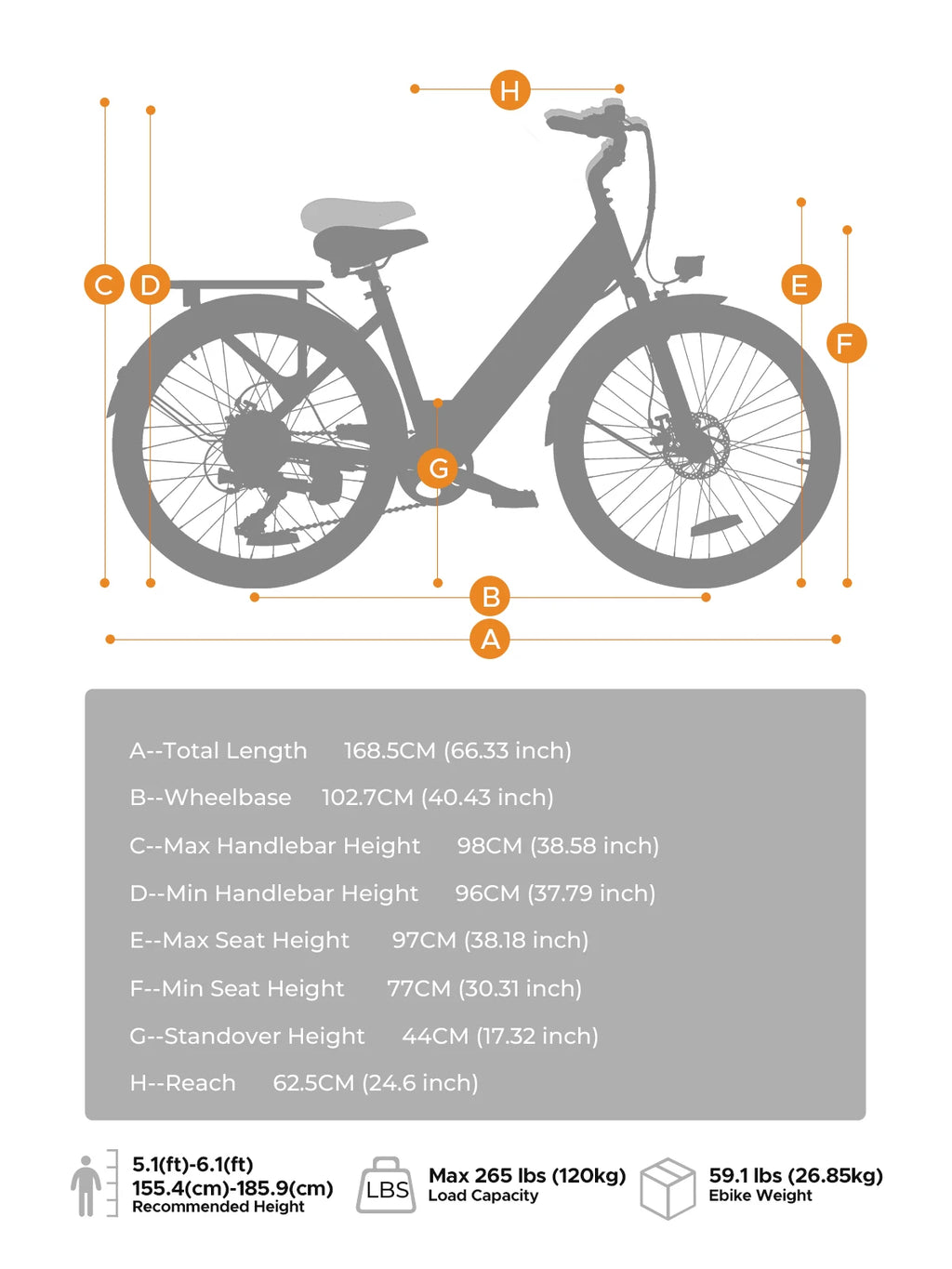 ENGWE MileCity 1 26 "E-Bike for Urban Commute, 120km Range, 250W Motor, 36V 13Ah Battery, Speed 25 km/h, 7 Gears, Disc Brakes