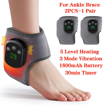 Electric Foot Heat Massager Hot Compress Vibration Health Care Ankle Massage Wrap for Joint Protection Ankle Support Brace
